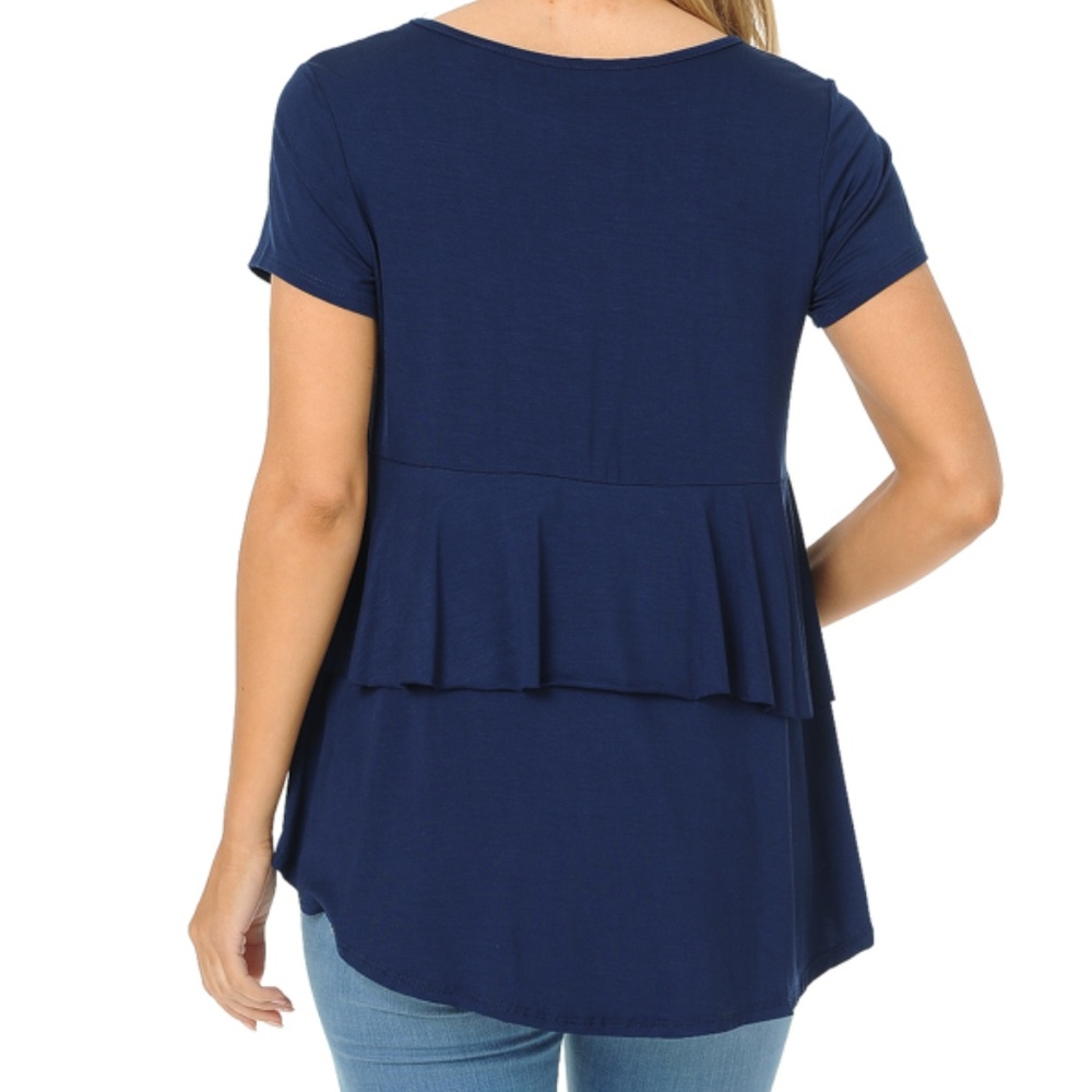 SHORT SLEEVE TOP WITH BACK RUFFLE - Picture 4 of 4
